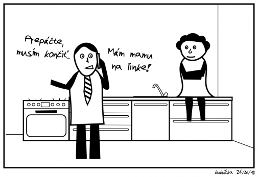 Telefonát v kuchyni